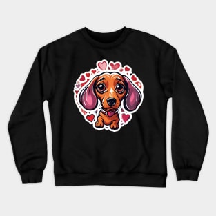 Cute Small Dog with Hearts | Puppylove | Petlover Crewneck Sweatshirt